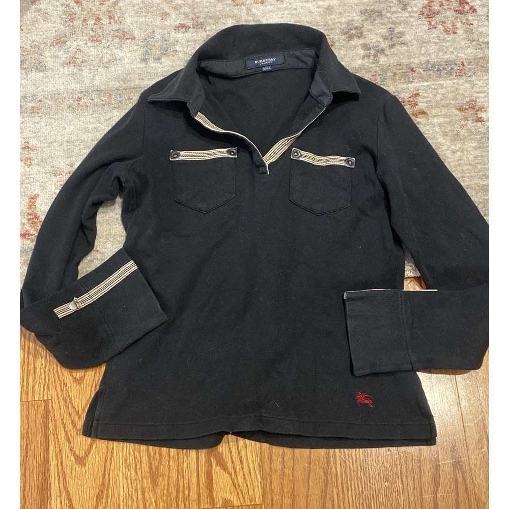 Burberry Girls  Long Sleeve Knit Burberry Check Trim Size 150A 10/12
